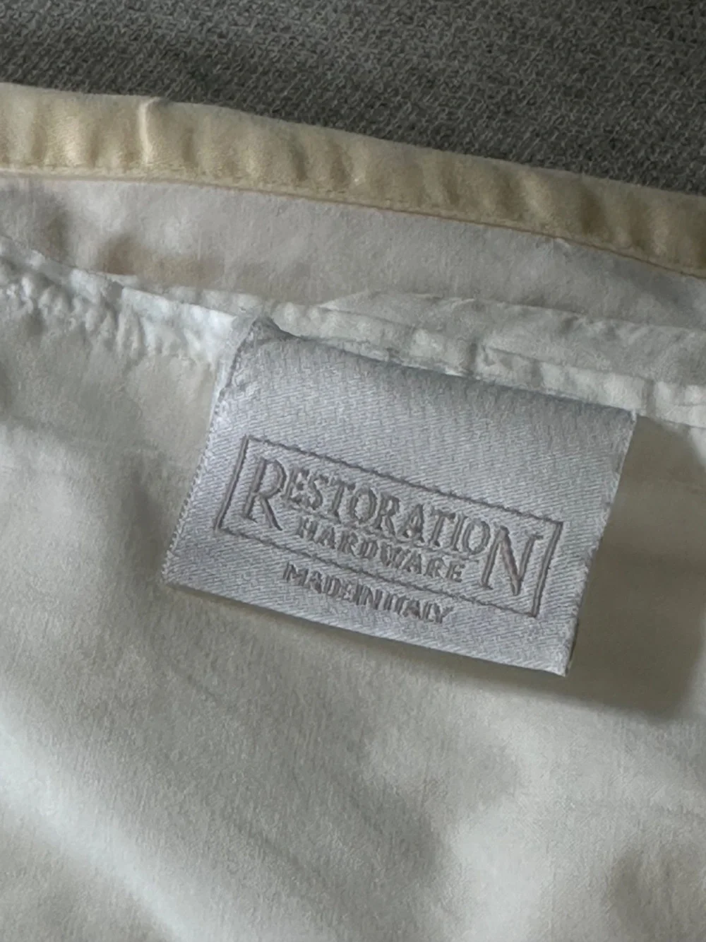Restoration Hardware Italian Cotton King Duvet Cover-Double-Framed Border